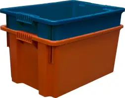 Ящик пластиковый сплошной, 600x400x300 мм, 52 л, красный [601]
