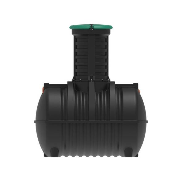 Автономная канализация Rostok Ground 8 с горловиной 1000 мм и самотечным отведением, 3500 л, черный