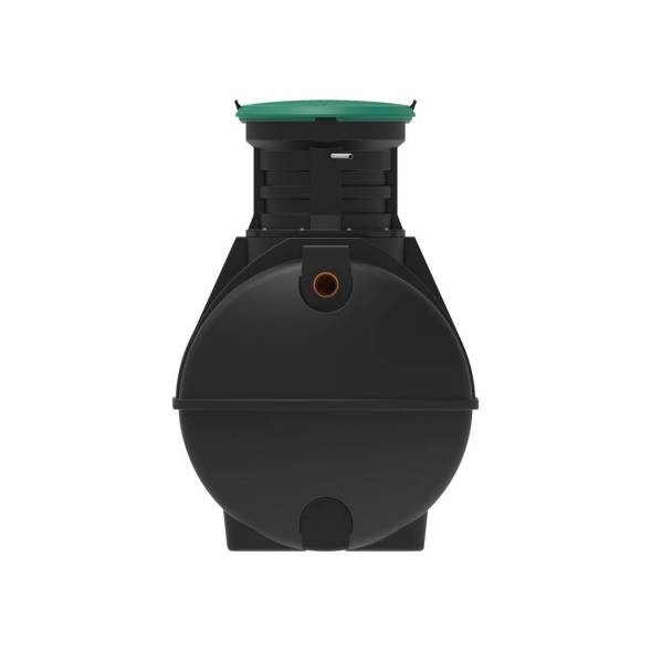 Автономная канализация Rostok Ground 8 с горловиной 1000 мм и самотечным отведением, 3500 л, черный