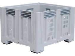 Крупногабаритный перфорированный пластиковый контейнер на ножках TR-Box, 1200х1000х758 мм, серый [TR-Box 1210 P (758)]