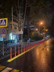 Делиниатор дорожный резиновый ДДР-610 со столбиком сигнальным упругим 650 мм