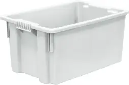 Ящик пластиковый сплошной, 600x400x300 мм, 52 л, белый [601 м]