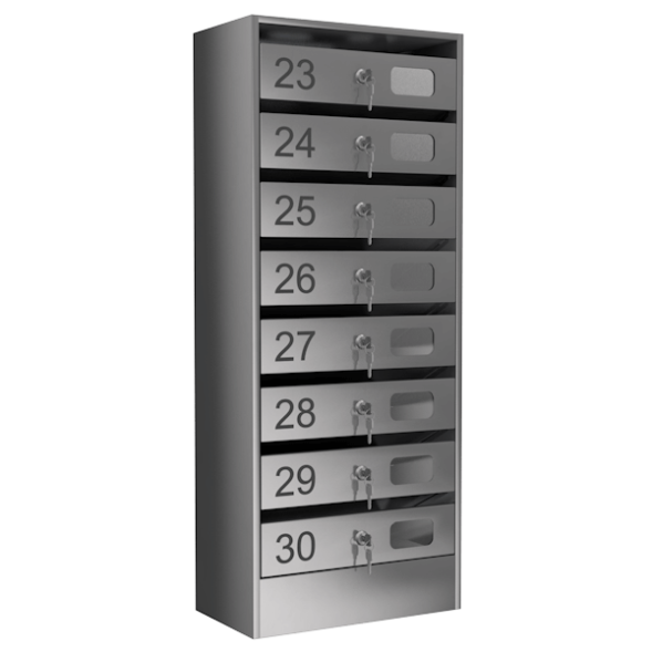 Почтовый ящик на 8 ячеек серия Эталон Премиум с окошком [11989]