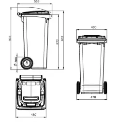 Евроконтейнер Ese 80 л темно-серый