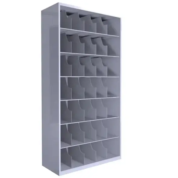 Шкаф для противогазов ХПГ-35 без дверей 1730x870x380 мм Светло-серый