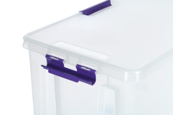 Контейнер с крышкой и клипсами Rox Box Home, 80л, 720x390x380 мм, прозрачный