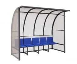 Скамейка для запасных игроков на 5 посадочных мест с навесом «Брейк-5»