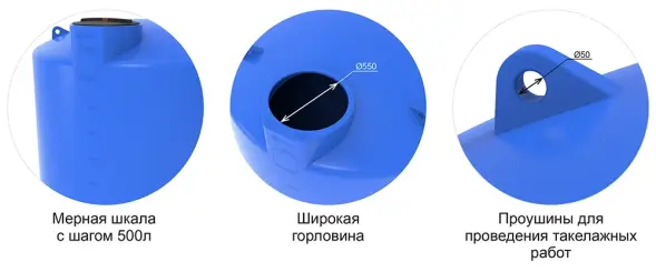 Емкость TOR 10000л под плотность до 1.5 г/см3 синяя