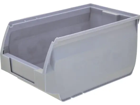 Ящик (лоток) пластиковый сплошной, 250x150x130 мм, 4.88 л, серый [5002]