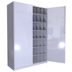 Шкаф для противогазов ХПГ-56 с дверьми 1900x1254x500 мм Светло-серый