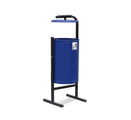 Урна металлическая уличная круглая с пепельницей, 21 л