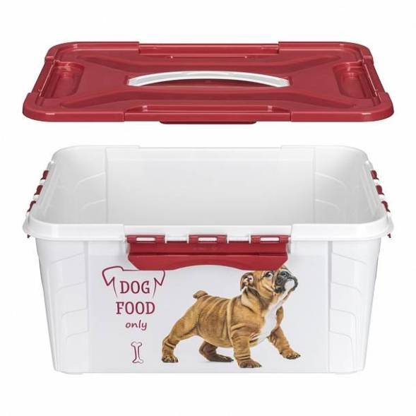 Kонтейнер для корма с декором Lucky Pet, 15,3л, бордовый