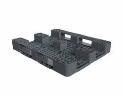 Паллет (поддон) пластиковый сплошной на 2-х полозьях, 1200х1000х150 мм, серый [02.103F.91]