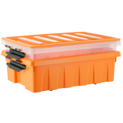 Контейнер с крышкой и клипсами Rox Box Original, 35 л, 580x390x180 мм, оранжевый [035-00.12]