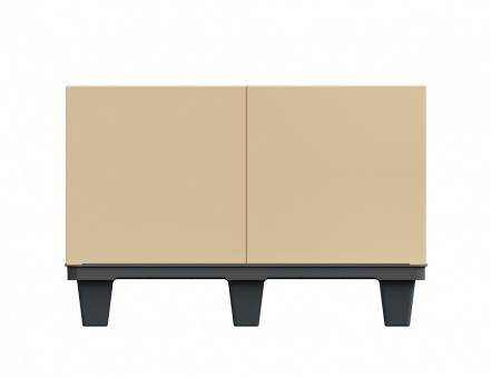 Паллет (поддон) пластиковый перфорированный на ножках, 800х600х140 мм, серый [02.116.91]