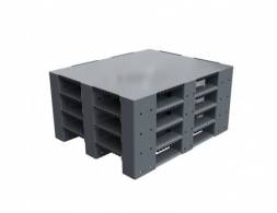 Паллет (поддон) пластиковый сплошной на 3-х полозьях, 1200х1000х150 мм, серый [02.114F.91.PEF]