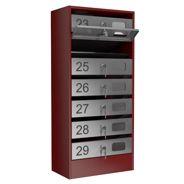 Почтовый ящик на 7 квартир серия Эталон с окошком [12094]