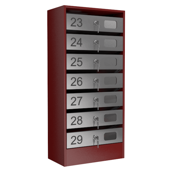 Почтовый ящик на 7 квартир серия Эталон с окошком [12094]