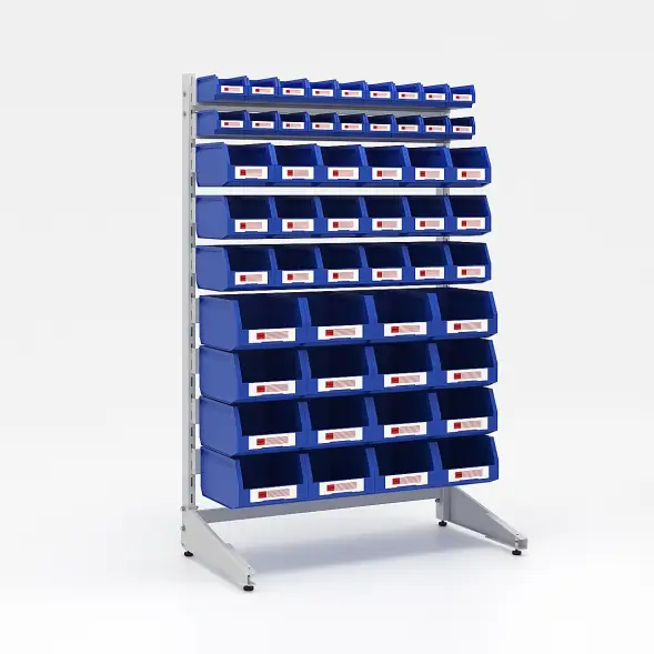 Стеллаж односторонний L1500 №20 (1425х940х500) светло-серый